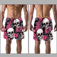 thumbnail image 3 of luoweisi Men's Beach Shorts Quick Dry Swim Trunks with Mesh Lining Couple Skulls 2XL, 3 of 5