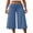 Blue, variant on RUINIXCW Fold Over Capri Pants for Women Flowy Wide Leg Capri Pants Cotton Blend Low Rise Yoga Culottes Pants Foldover Leggings Summer Beach Crop Palazzo Pants