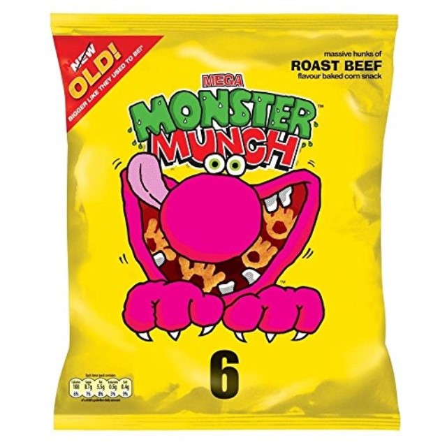 walkers monster munch roast beef (6x25g) pack of 2