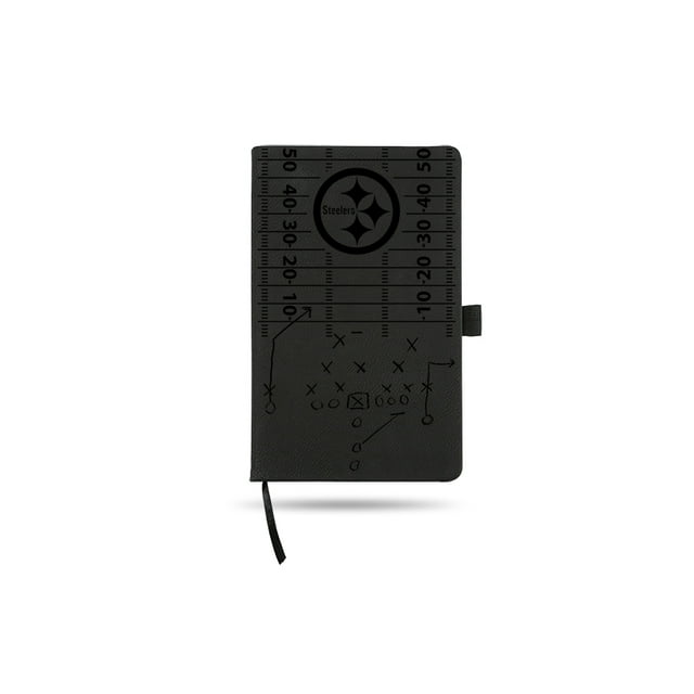 Pittsburgh Steelers Laser Engraved Black Notepad With Elastic Band
