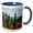 Blue/White, variant on 3drose, Alaska, Denali National Park. Fall Landscape of Pines and Mountains., 15oz Mug