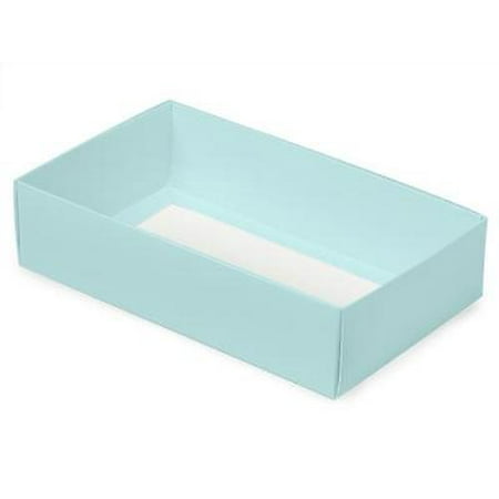 1 Row Base - 1 Unit Aqua Macaron Cookie Box Base Double Row 5 x 8-1/4 x 2