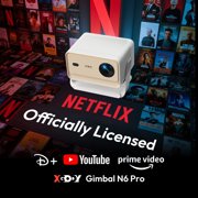 XGODY N6 Pro 1080P Netflix Licensed 700 ANSI Smart Projector with Wifi and Bluetooth,Aspect Ratio16:9 for Home Theater/Outdoor,1.3KG Light Gold,1Count
