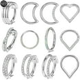thumbnail image 2 of QQTDFG 1 Pc 16G G23 Titanium Steel Septum Nose Rings CZ Opal Ear Tragus Helix Piercing-H-10mm, 2 of 9