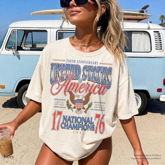 July 4th 1776 National Champions Funny T-Shirt, America 250th Anniversary Tee, Distressed Americana