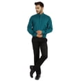 thumbnail image 2 of Bestman Solid Long Sleeve Shirt For Mens Front Double Button Placket Chinese Collar Shirt, 2 of 7