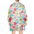 thumbnail image 2 of Wearable Oversized Blanket,Pioneer Flower Floral Print Pattern Wearable Blanket Hoodie for Adults,Cozy Hooded Blankets with Super Pockets,Super Warm Fuzzy Pullover for Women & Men, 2 of 6