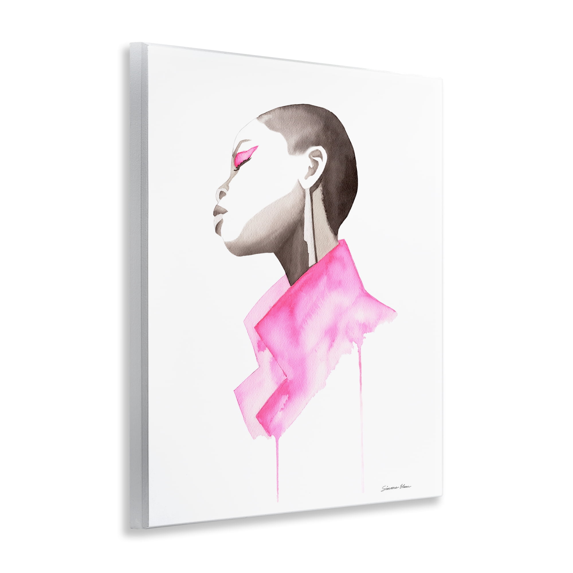 Stupell Industries Pink Jacket Elegance Portrait Wall Plaque Art, design by Simone Elum