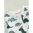 thumbnail image 5 of Bagilaanoe 2Pcs Toddler Baby Boy Christmas Outfits Dinosaur Print Long Sleeve Sweatshirt Tops + Trousers 6M 12M 18M 24M 3T Kids Fall Long Pants Set, 5 of 8