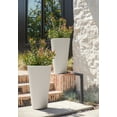 thumbnail image 5 of Veradek Demi Series 26" Tall Plastic-Stone Planter - White 2 Pack, 5 of 11