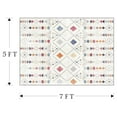 thumbnail image 3 of SIXHOME 5x7 Area Rugs Living Room Washable Modern Indoor Carpets Non Slip Floor Rugs for Bedroom Geometric Boho Pink Rugs Throw Rugs Beige and Colorful, 3 of 5