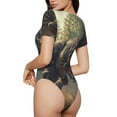thumbnail image 2 of Pofeuu Jungle Dinosaur Print Short Sleeve Body Suits Women Round Neck Bodysuits for Women Onesie Adult Set Body Suit-X-Large, 2 of 7