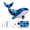 B, variant on DIY Sea Glass Mosaic Art Kit, Beginner Shark Craft Kit with Acrylic Mosaic Pieces, Adhesive and Tools, Relaxing Ocean Animal DIY Project, Shark