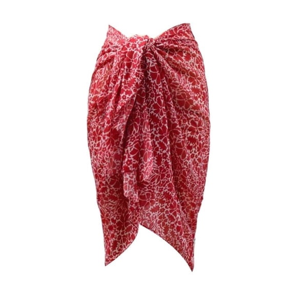 Ropa Playa Ocean Pacific para Mujer Pashmina Larga Estampado Flores Rojo Talla Única