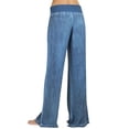 thumbnail image 4 of Xuanfei Women Solid Color High Waist Wide Leg Thin Denim Long Pants, 4 of 4