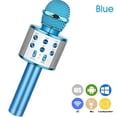 thumbnail image 1 of WS-858 Wireless Bluetooth Karaoke Handheld Microphone with Mic Speaker - Blue, 1 of 3