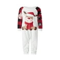 thumbnail image 2 of Elippeo Family Matching Christmas Pajamas Sets Long Sleeve Elk Print Tops + Plaid Pants Long Sleeve Patchwork Jumpsuit, 2 of 9