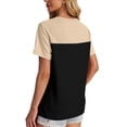 thumbnail image 2 of Camisa WIHOLL Color Block para mujer 2025 Khaki Black Talla XL, 2 of 5