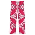 thumbnail image 4 of Pink White Geometric Pattern Winter Female Pants Flannel High Waist Women Pants Lady Warm Straight Leg Plush Trousers, 4 of 7