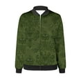 thumbnail image 5 of WXLWZYWL Womens Halloween Bomber Jacket Trendy Pumpkin Ghost Bat Spider Floral Print Casual Coat Zip Up Outerwear Windbreaker with Pockets Stand Collar Fall Clothes, 5 of 5