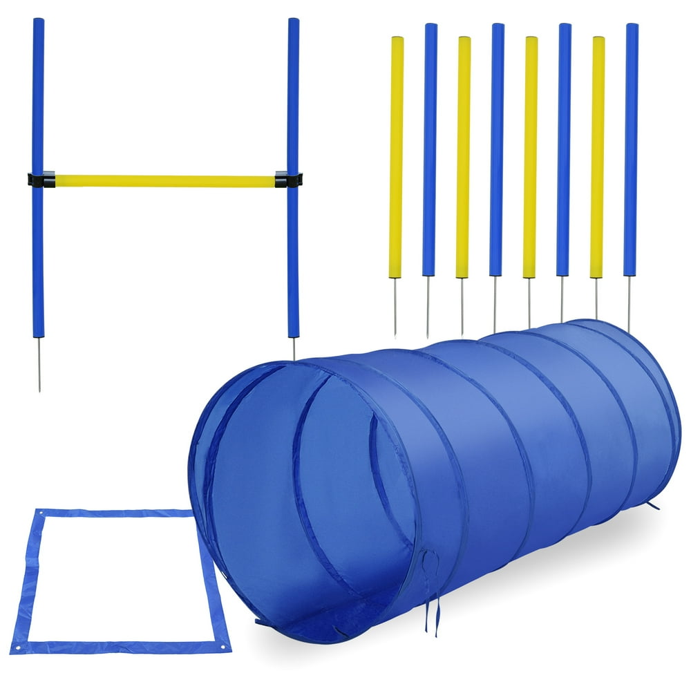 Pawhut 4PC Obstacle Dog Agility Training Course Kit Backyard