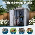 thumbnail image 2 of Aukfa 5x3 FT Metal Outdoor Storage Shed with Lockable Door, Waterproof Garden Tool Shed with Peaked Roof, Compact Metal Shed for Backyard, Patio, Bike & Tool Storage, Gray, 2 of 8