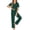 Dark Green, variant on Ekouaer Womens Pajama Sets Button Down Pjs 2 Piece Short Sleeve Sleepwear with Pants Soft Loungewear