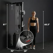 Mikolo Wall Mount Cable Machine Tower with 200LBS Weight Stack,27 Positions Adjustable Dual Pulleys Cable Crossover Machine For Home Gym
