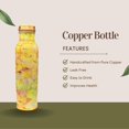 thumbnail image 5 of Perilla Home 100% Yellow Floral Printed Copper Bottle With 34 Oz Leak Proof Contains Ayurveda Health Benefits For Drinking Water For Men Women Gym Yoga Travelling Hiking | Indoor | Outdoor | Office |, 5 of 10