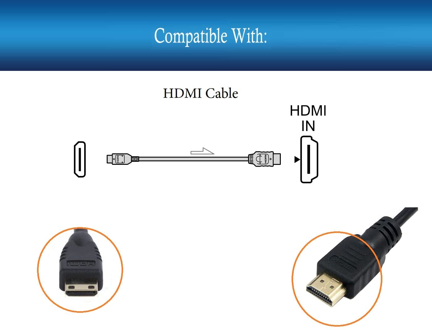 UpBright Mini HDMI Audio Video HDTV Cable Cord Compatible with ICOO D90Pro Android Dual Core WI-FI Tablet PC - image 3 of 5