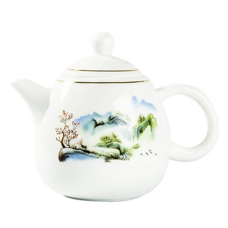 

Ceramic Tea Kettle with Side Handle Delicate Tea Pot for Home Office Use