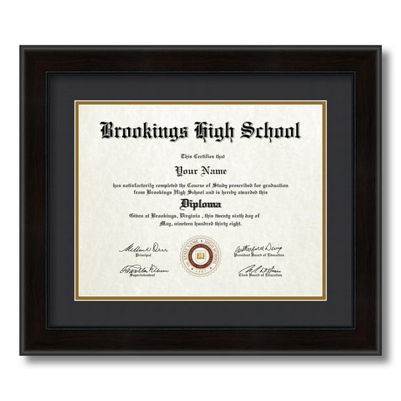 ArtToFrames 10x12 Diploma Frame - Framed in Mahogany and Burgundy with Black and Gold Mats, Comes with Regular Glass and Easy-to-Hang for Wall Hanging (Diploma-4211-10x12)