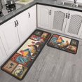 thumbnail image 2 of Rooster Kitchen Rug 2 Piece Set, Farmhouse Chicken Kitchen Mat, Home Decor Kitchen Sink Rugs and Mats Non Skid Washable Absorbent Microfiber Kitchen Floor Carpet 17" x 47"+17" x 30", 2 of 6