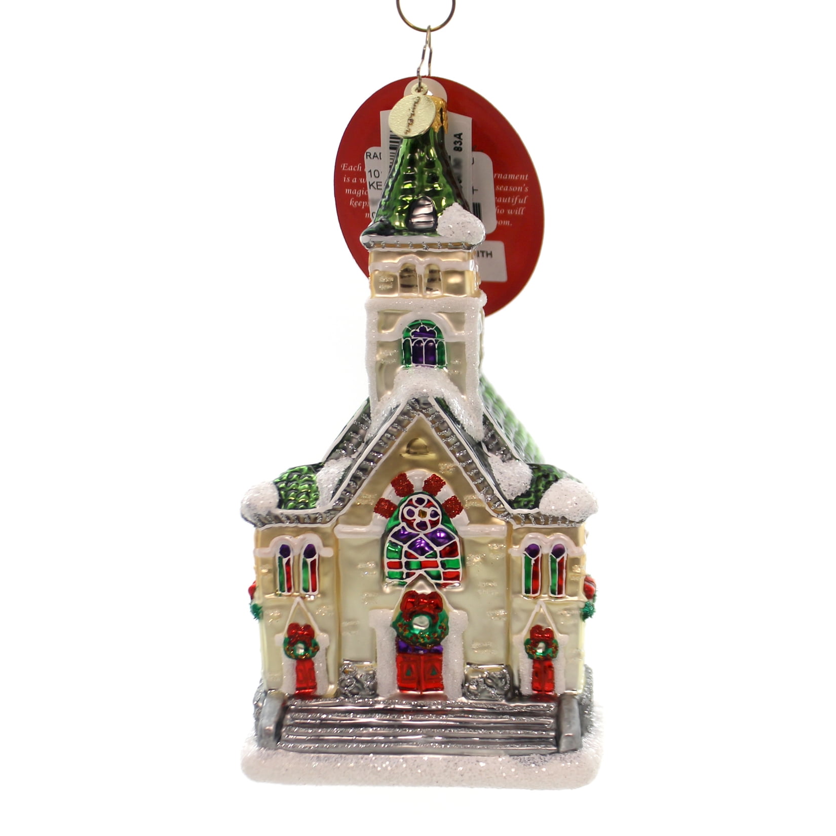 Christopher Radko KEEPING THE FAITH Glass Ornament Church Steeple 1018252