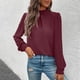 thumbnail image 5 of Ailaofu Long Sleeve Shirts for Women Round Neck Tops Pleated Front Blouses Dressy Casual Fall Clothes Fashion, 5 of 5