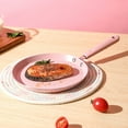 thumbnail image 1 of CC TOY Flat Bottom Pan Pink Non-Stick Pot for Gas Stoves and Cooker Use Baking Pans, 1 of 6