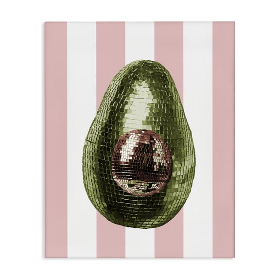 Stupell Industries Eclectic Disco Avocado on Pink Canvas Art, 16 x 20, by Lil' Rue
