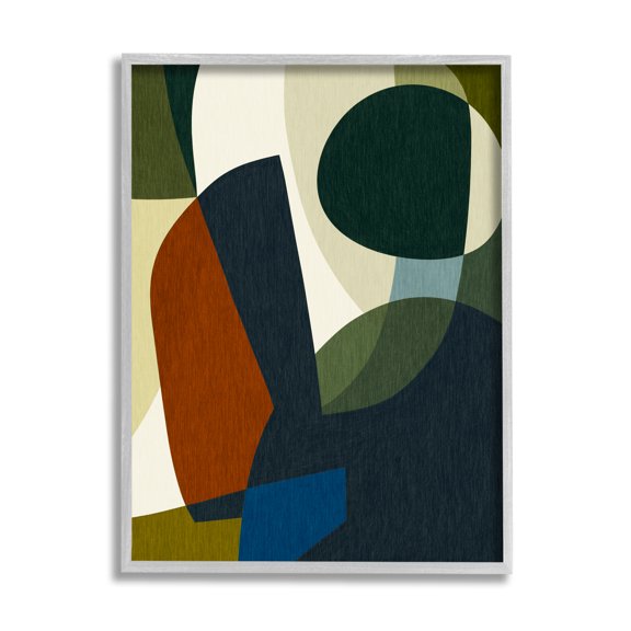 Stupell Industries Dark Geometric Pattern Abstract Painting Gray Framed Art Print Wall Art, 24 x 30