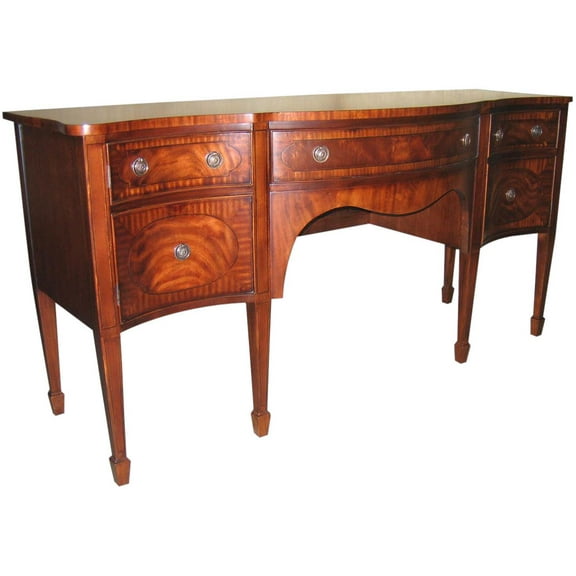Elegant Hepplewhite Sideboard with Inlay and Antiqued Hardware