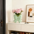 thumbnail image 5 of Green Bow Coquette Ceramic Vase - Multifunctional Pen & Makeup Brush Holder, Contemporary Home Office Decor, Perfect Christmas Gift for Women (4.5x1.9x4.7 in), 5 of 9