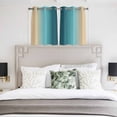 thumbnail image 3 of Turquoise Yellow Ombre Kitchen Curtains Window Panels, Farmhouse Modern Gradient Art Insulated Window Treatment Curtain, Grommet Curtains for Bedroom/Living Room/Bathroom, 2 Piece 42"Wx45"L, 3 of 8