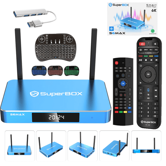 SuperBox S6 Max Fully Loaded,Super Powerful TV Box with Voice Remote Control,Ideal for Home