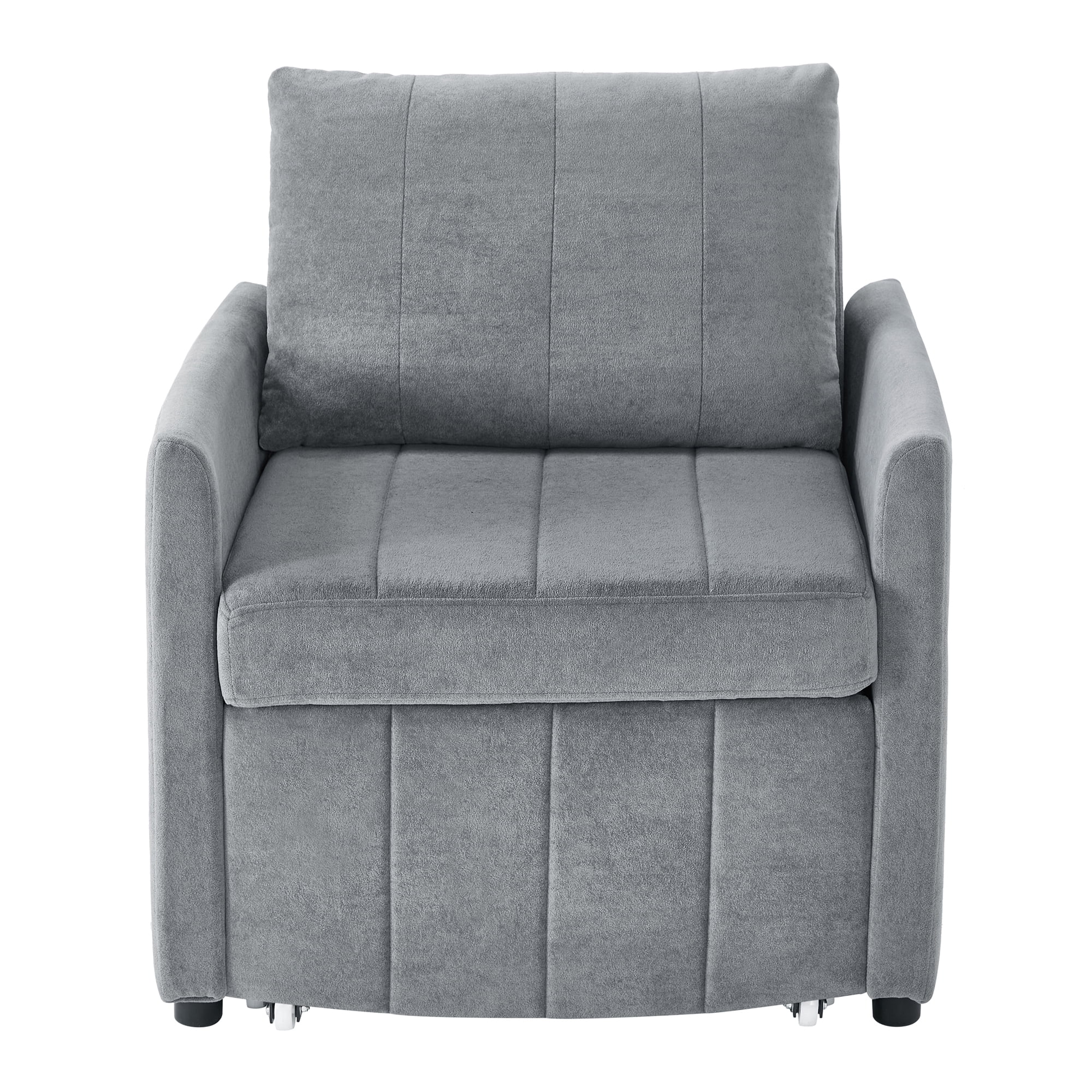 Euroco Multi-Functional Convertible Sofa Bed Chair with 5 Reclining Positions, Hidden Storage, Chenille Upholstery, and Side Pockets – Space-Saving Sleeper for Small Spaces