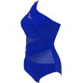 thumbnail image 2 of GFDYREE Women's One Piece Swimsuits One Shoulder Plus Size Swimwear Bathing Suit with See Through Mesh Style, 2 of 4