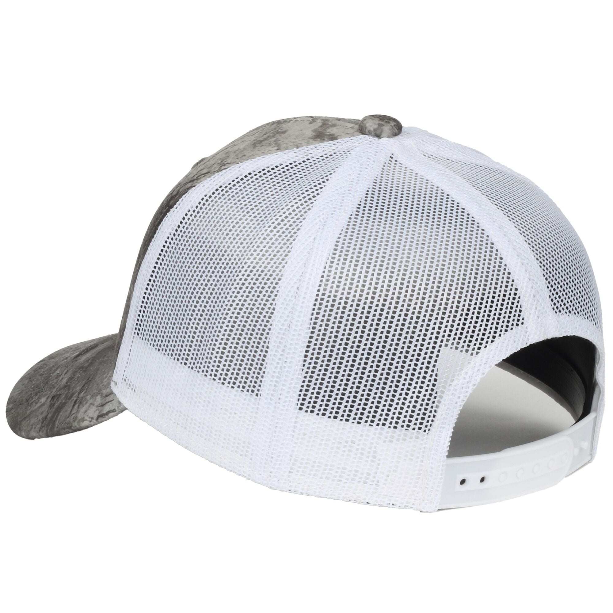 Realtree® Fishing WAV3 Grey Camo Trucker Hat – Structured Mid Profile Snapback, One Size
