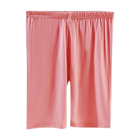 Avtoify Summer Girls Half Shorts Pants Solid Color Inch Stretch Base Layer Bottoms for Girls Aged 3-15 Loose Sports Daily Outfit