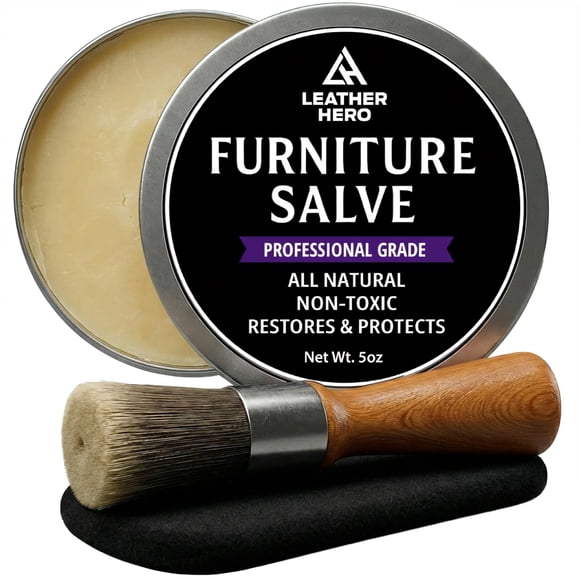 Pulidor Furniture Salve para cuero y madera, 150 ml, con juego de cepillos