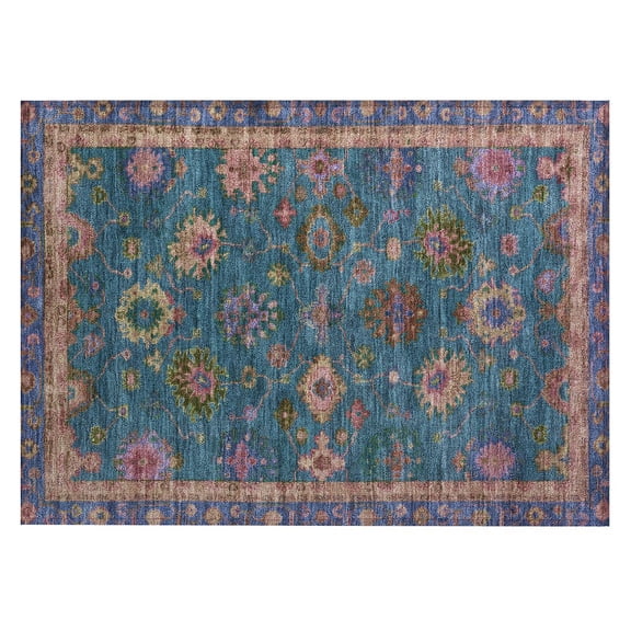 Dalyn Rugs Machine Washable Indoor/Outdoor Chantille ACN2046 Teal 1'8" x 2'6" Rug