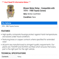 thumbnail image 2 of Blower Motor Relay - Compatible with 1974 - 1980 Toyota Corona 1975 1976 1977 1978 1979, 2 of 2