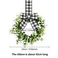thumbnail image 5 of Small Wreath, 2‑Pack 9 Inch Christmas Mini Wreath with Black White Buffalo Plaid Ribbon Bow, Modern Farmhouse Holiday Decor for Indoor Door, Window and Cabinet Display, 5 of 5